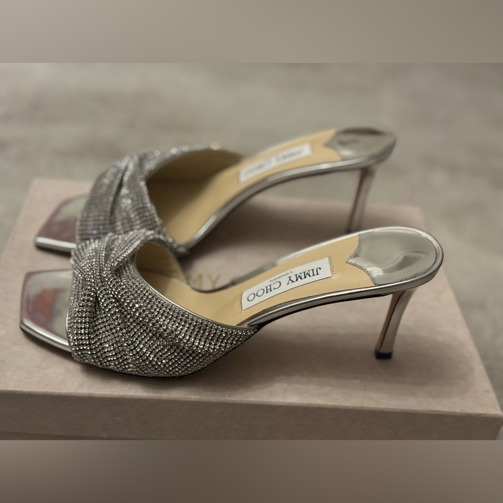 Jimmy Choo Metallic Silver Heels